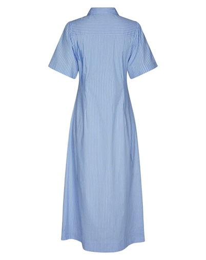 Neo Noir - Baia Stripe Poplin Kjole - Light Blue